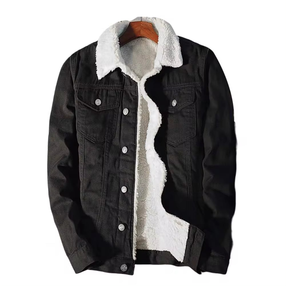 Men's Thicken Fleece-Lined Denim Jacket 