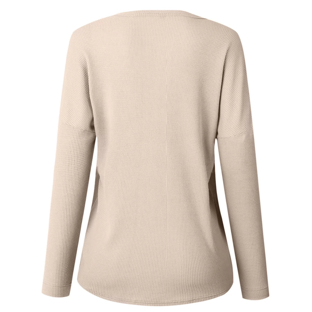  Chic Waffle Knit Long Sleeve 