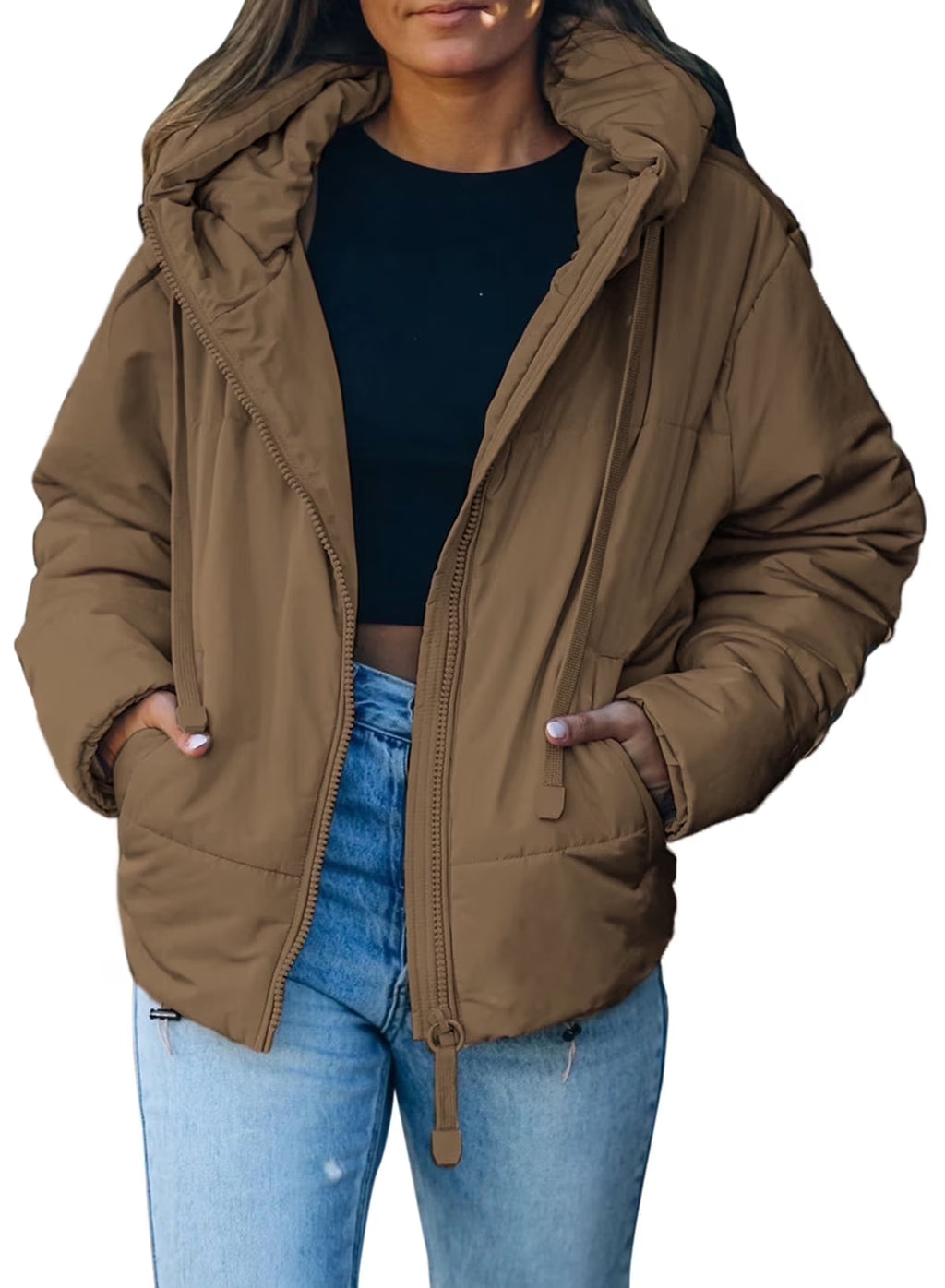 Full Zipper Puffer Jacket 